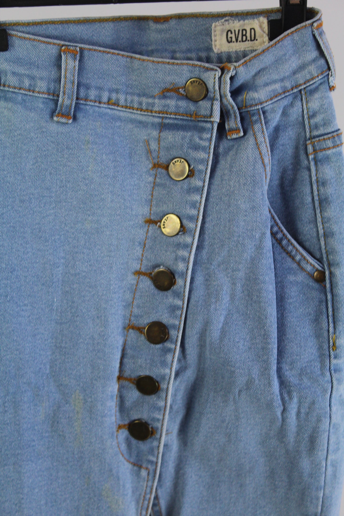 G.V.B.D. Denim Light Wash Pencil Skirt Women's Size XS