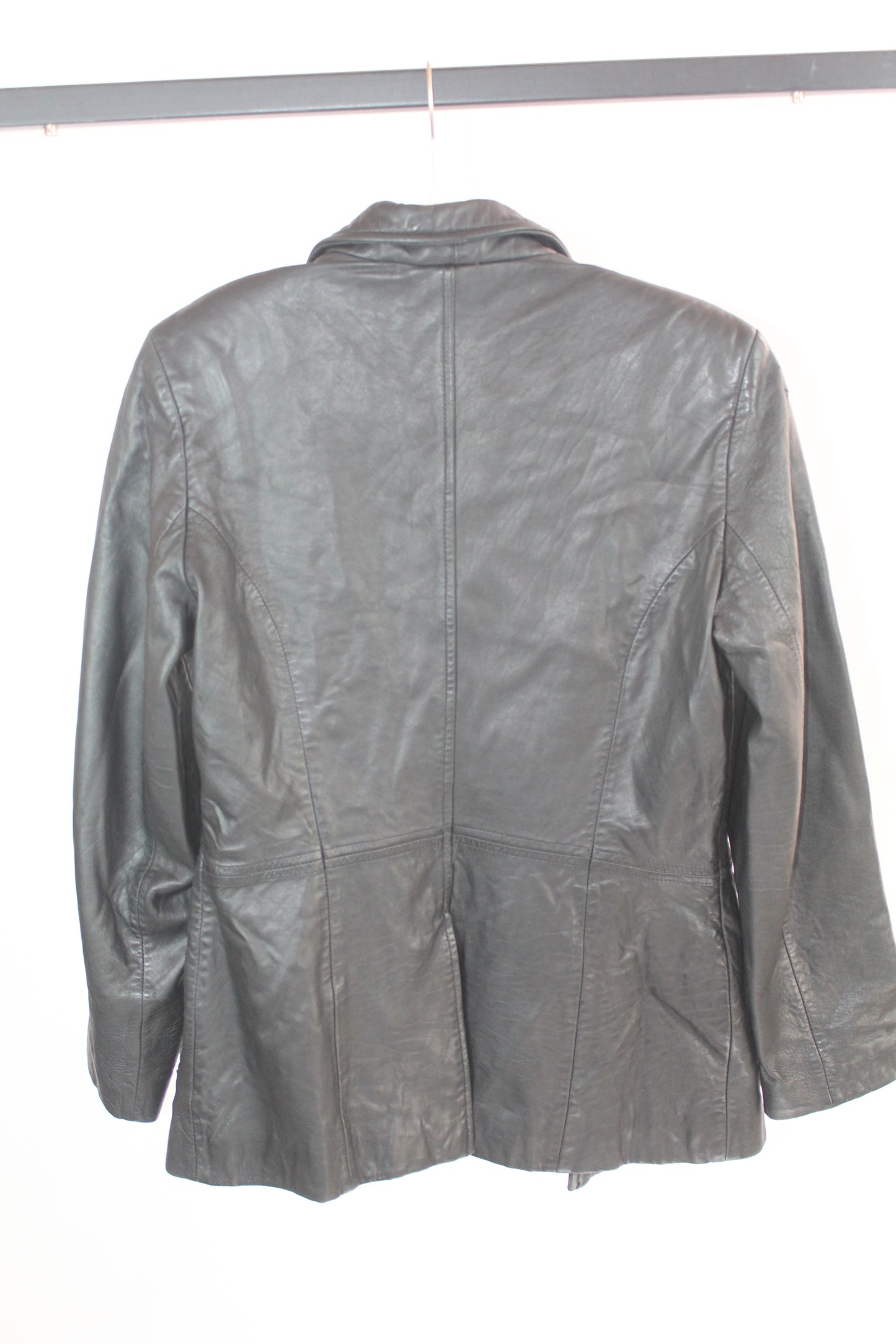 Women's Black Leather Kenneth Cole Reaction Jacket XS