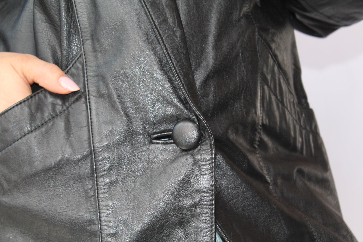 Leather Vintage Black Byrnes & Baker Blazer