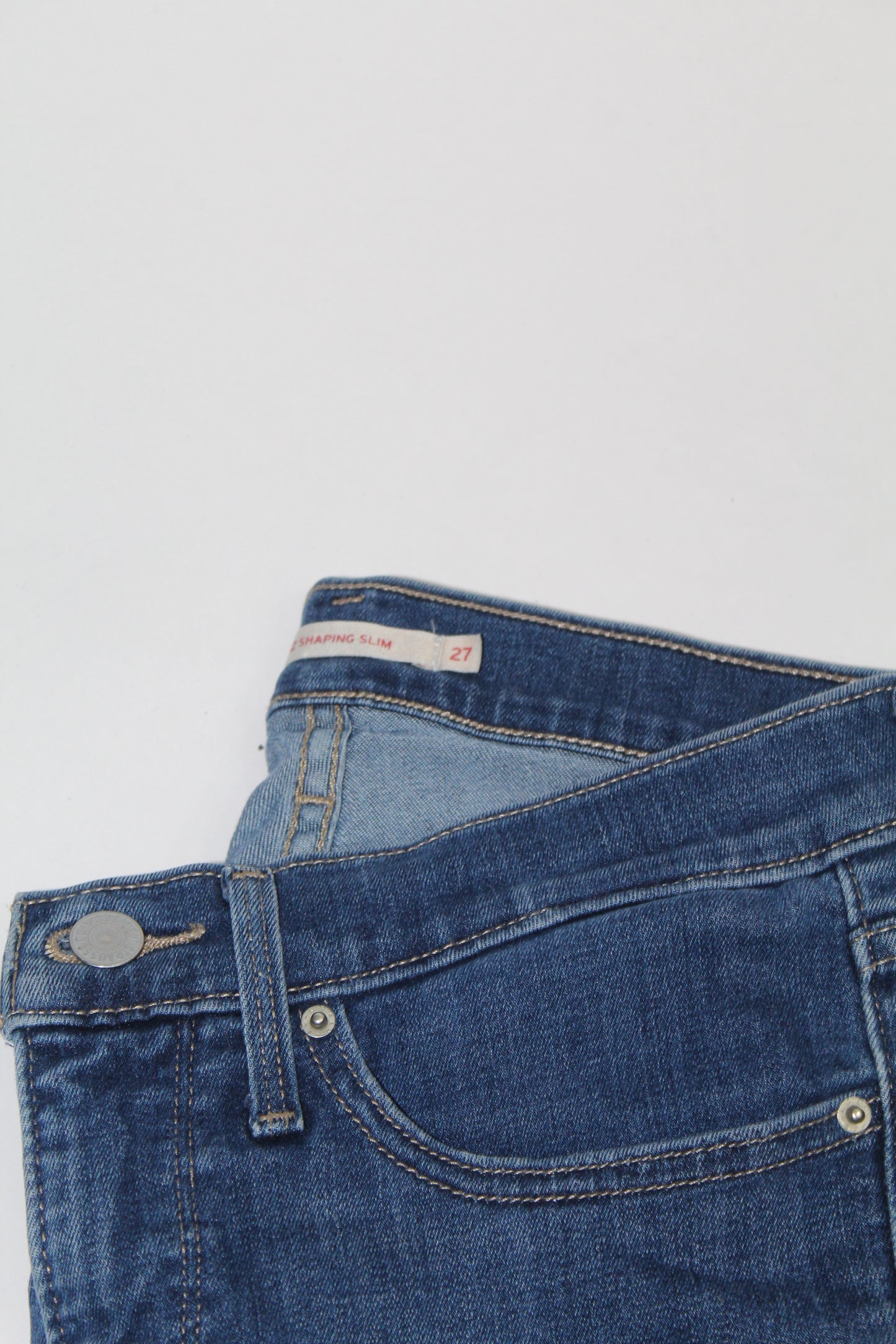 Women’s Dark Wash Slim Fit Levi's Stretch Jeans – Size 27