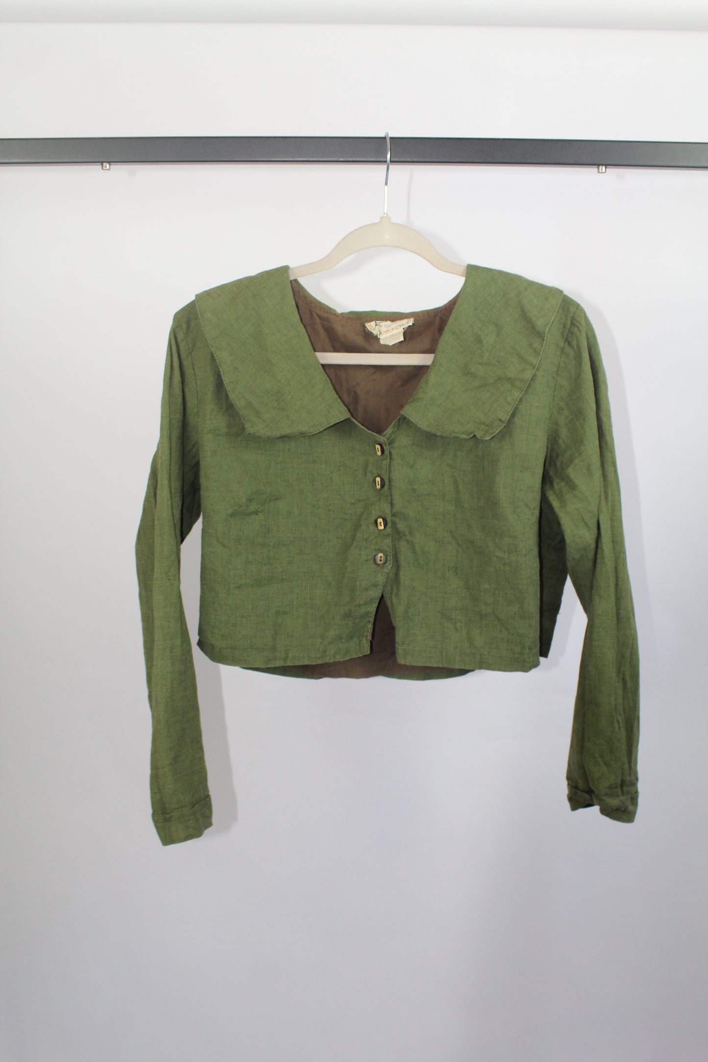 Women's Vintage Green April Cornell Long Sleeve Top Size Medium