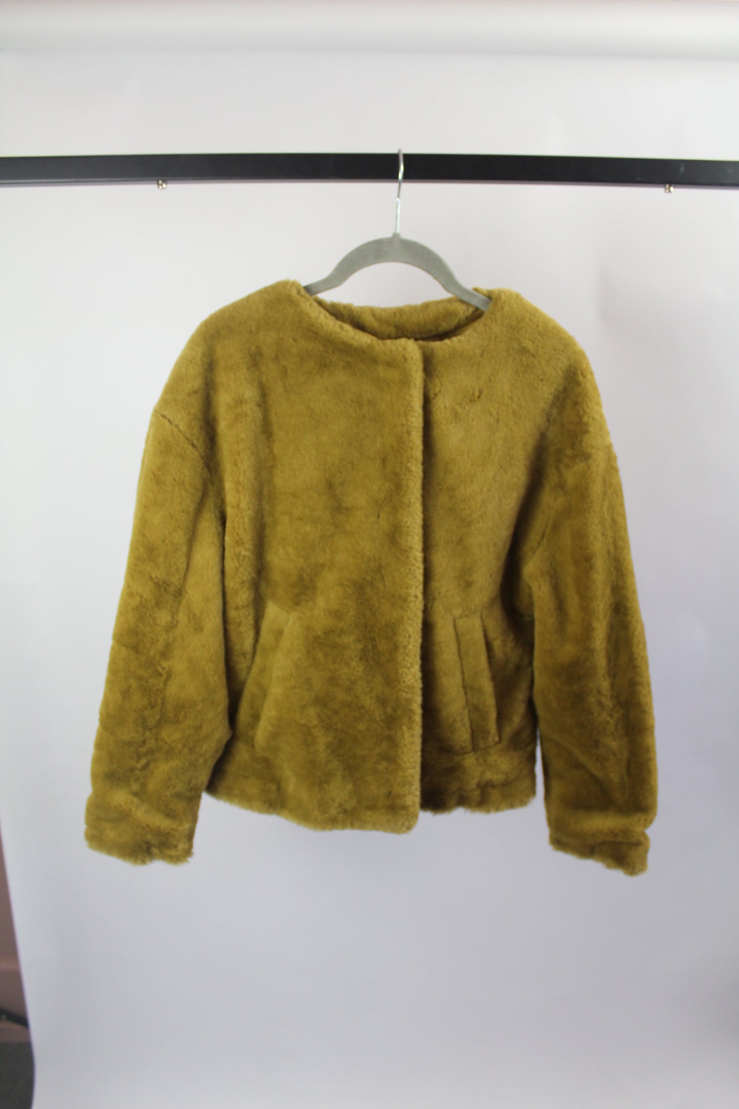 Women's Zara Golden Faux Fur Jacket Size XS