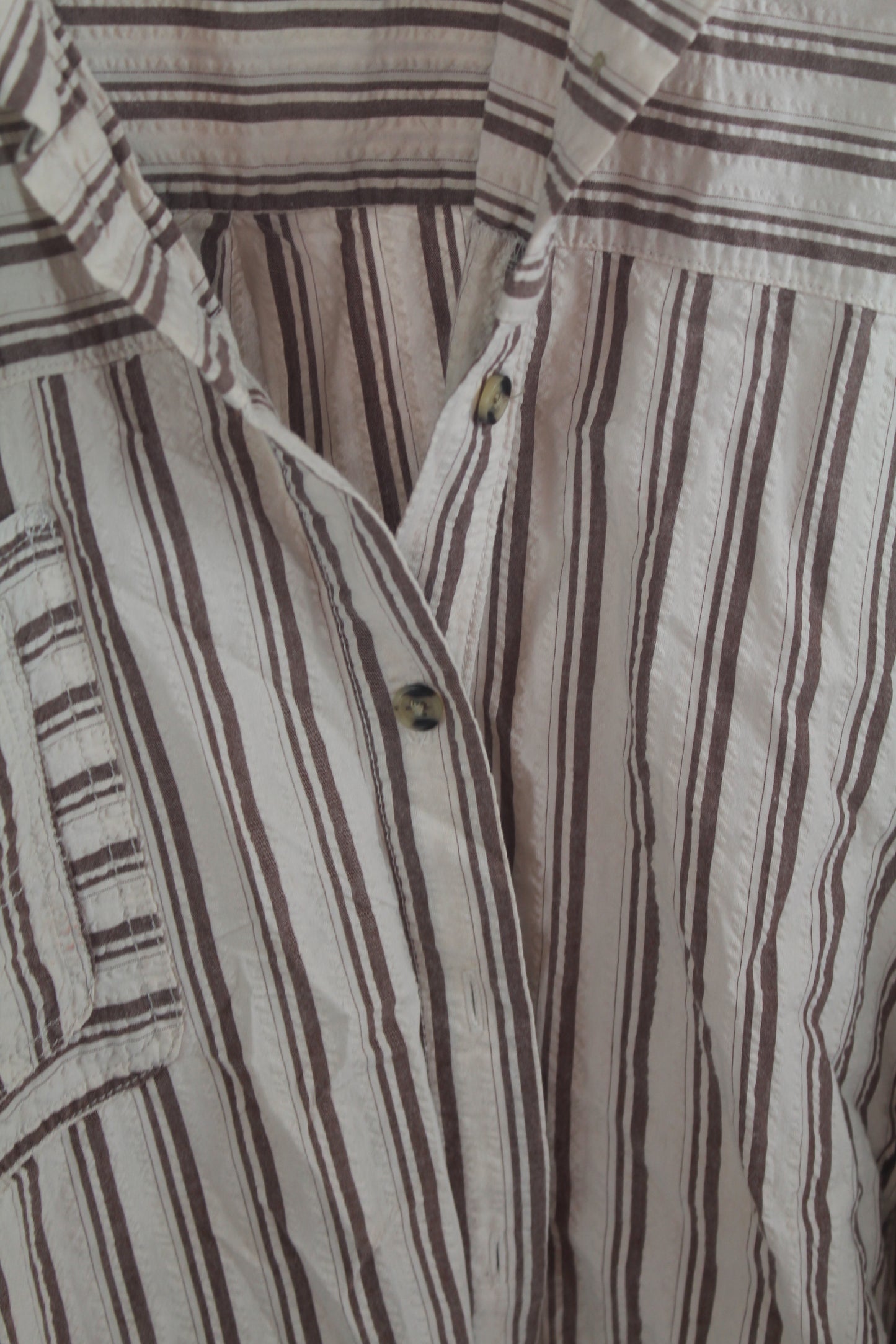 Women's Brown/White Long Sleeve Top Size Medium