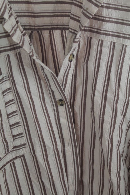 Women's Brown/White Long Sleeve Top Size Medium