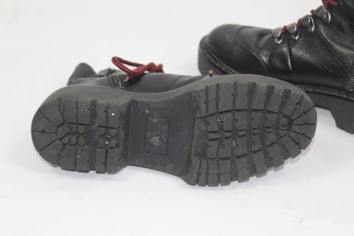 Women's Zara Black Combat Boots UK Size 36