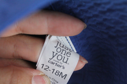 Boys Baby Blue Shark Bucket Hat 12-18M