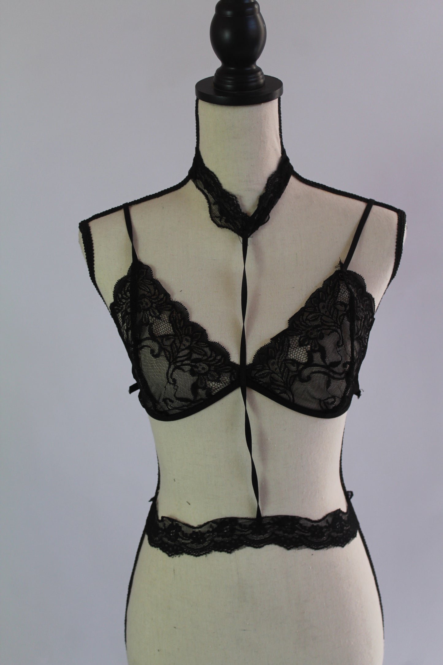 Black Lace Lingerie - Thrifted New in Bag - Sizes Vary