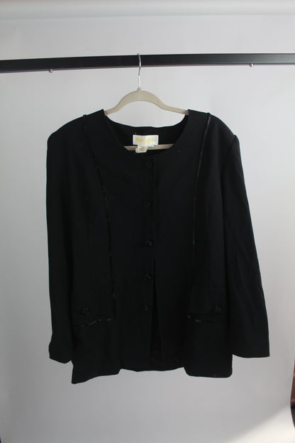 Women's Vintage Black Suit Top Size 18