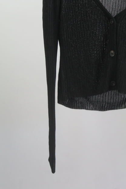 Free People Black Cropped Cardigan Size Large
