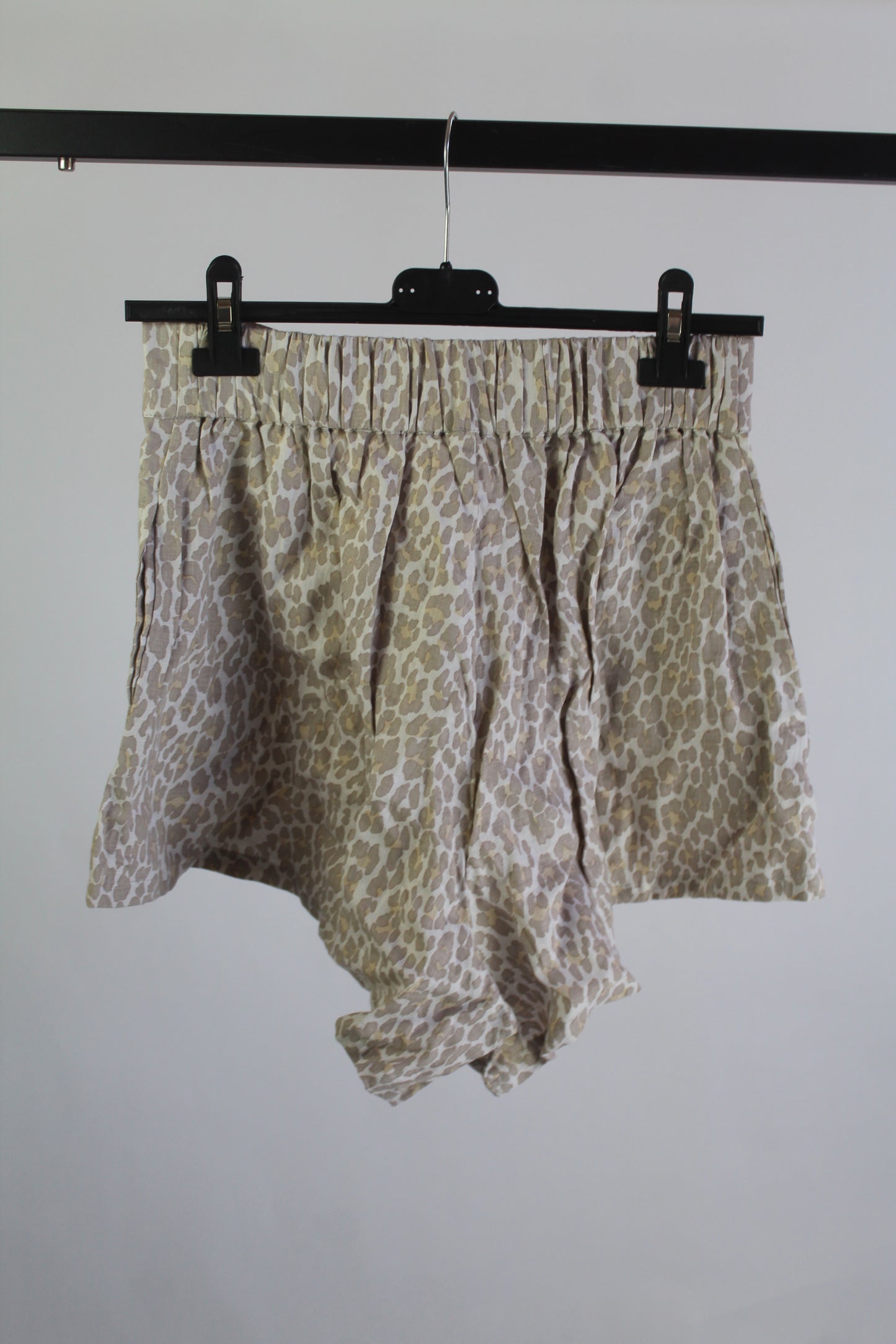 Palm Collective Sustainable Linen Cheetah Print Shorts Women's Size Small