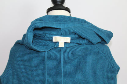 Women’s Michael Kors Teal Ribbed Knit Hoodie – Size Large
