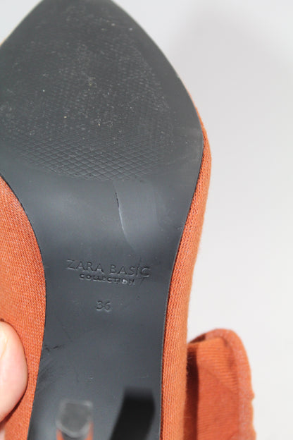 Zara Brown Basic Sock Booties Size 36
