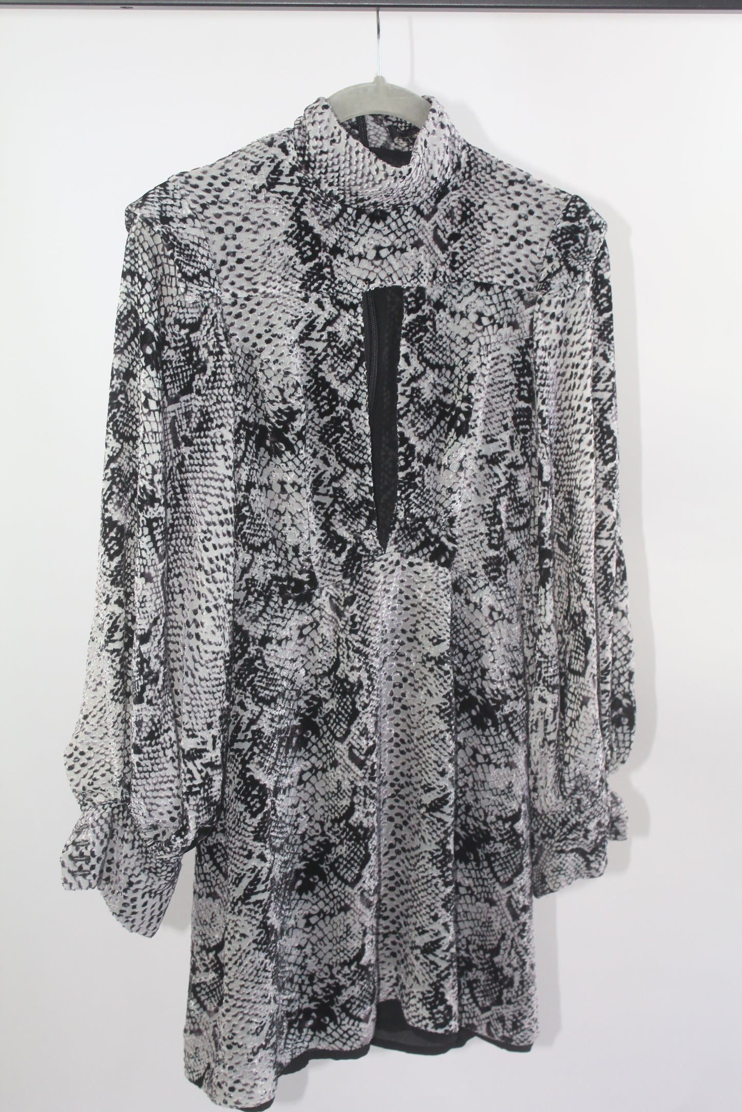 Grey/Black Women's River Island Snake Print Mini Dress Size 6