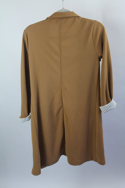 Women's Tan Long Blazer Cardigan Size Small