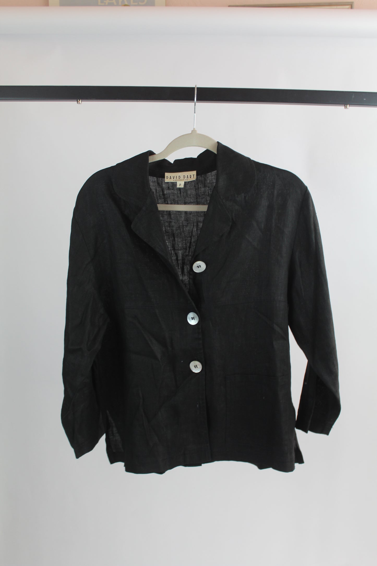 Women's Vintage David Bart Petite Black Long Sleeve