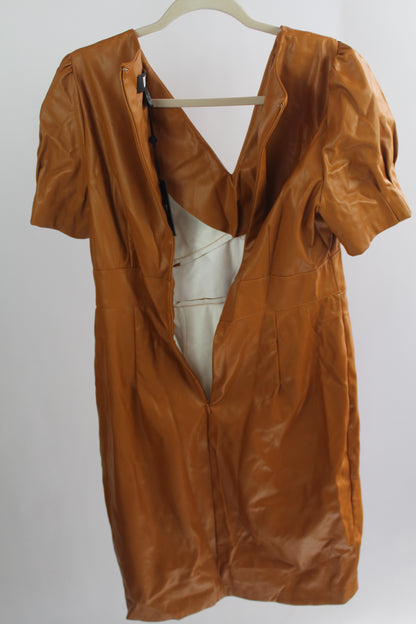 Women's DKNY NWT Pleather Midi Dress Size 12