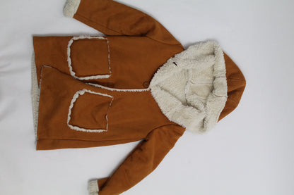 Girls SHEIN White Faux Fur Zip Jacket – Size 1X