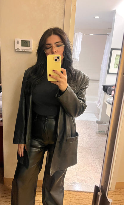 New Black Pleather Flare Pants (Sizes Vary)
