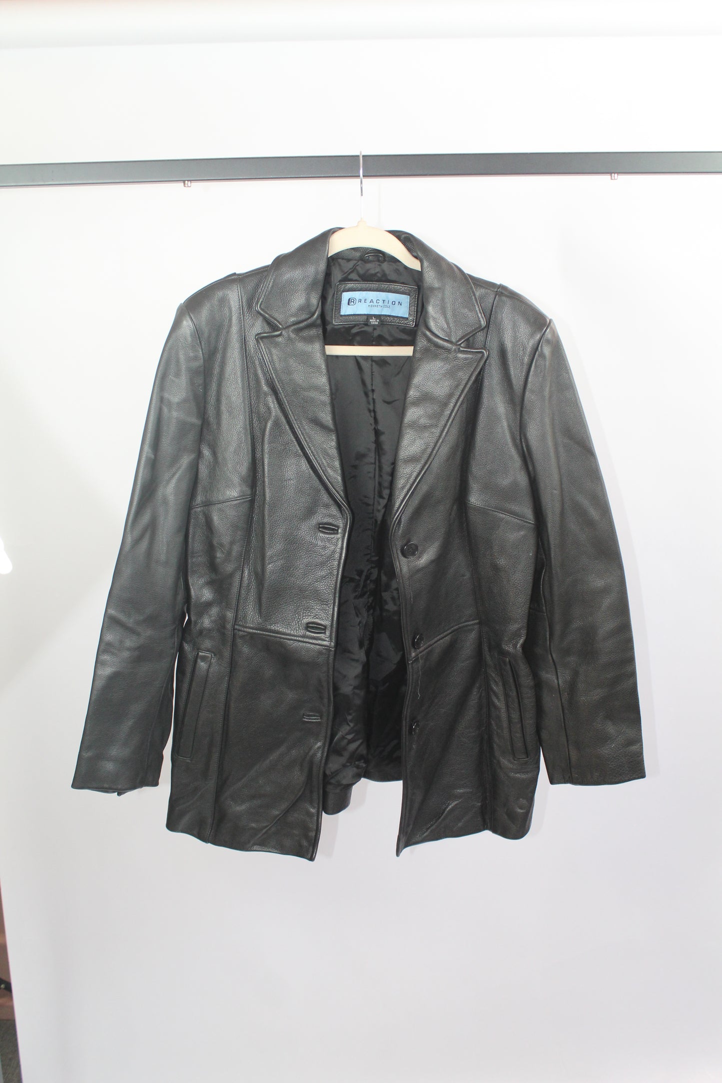 Women's Kenneth Cole Reaction Vintage Leather Jacket Size Large