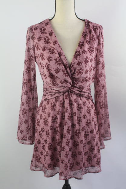 Women's Purple Floral Mini Dress Size Medium