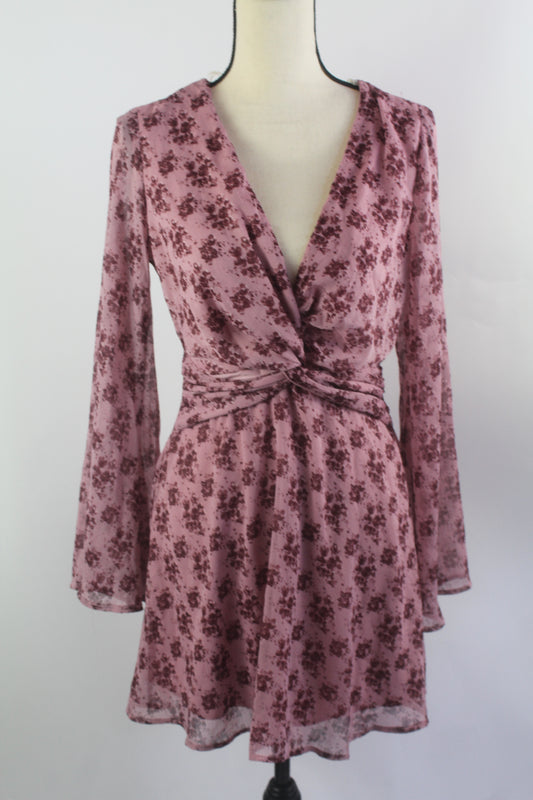 Women's Purple Floral Mini Dress Size Medium