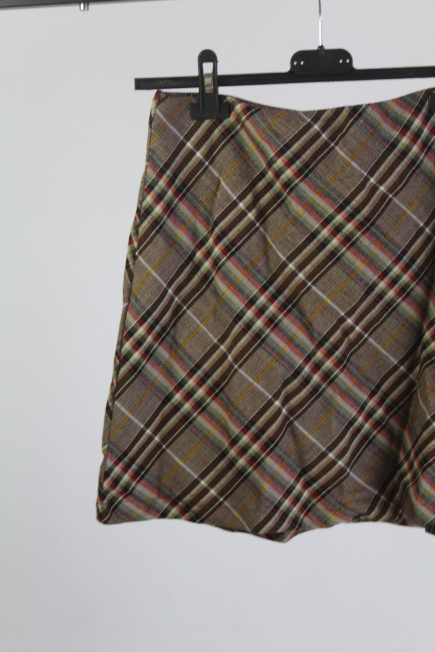 Princess Polly Plaid Brown Mini Skirt Women's Size 8