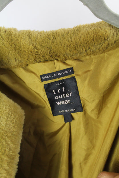Women's Zara Golden Faux Fur Jacket Size XS