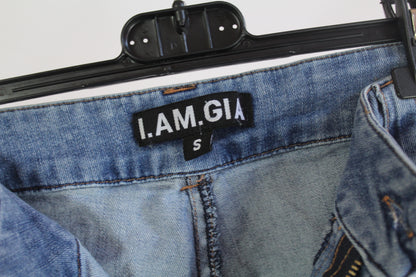 I AM GIA Women's Light Wash Cargo Pants Size Small