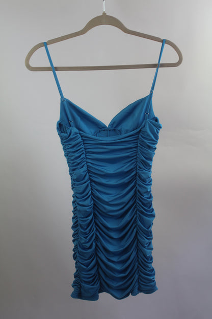 Zara Silk Blue Women's Mini Dress Size Small