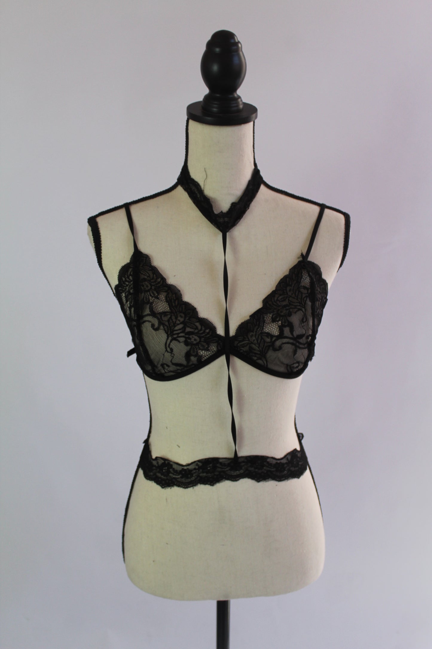 Black Lace Lingerie - Thrifted New in Bag - Sizes Vary