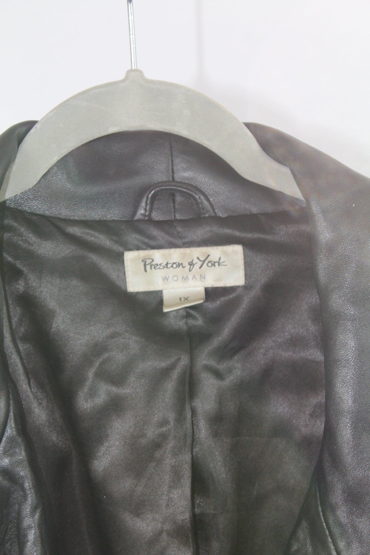 Women's Preston & York Vintage Leather Jacket Size 1X