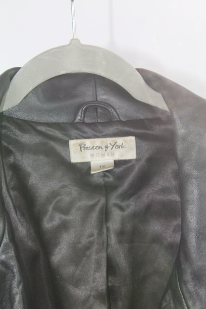 Women's Preston & York Vintage Leather Jacket Size 1X