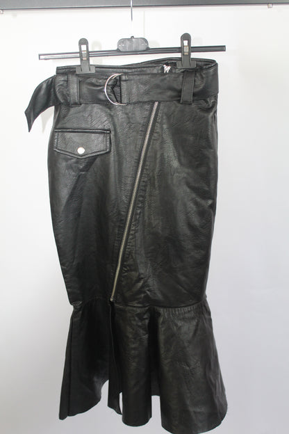Women's HM Black Pencil Pleather Skirt Size 4