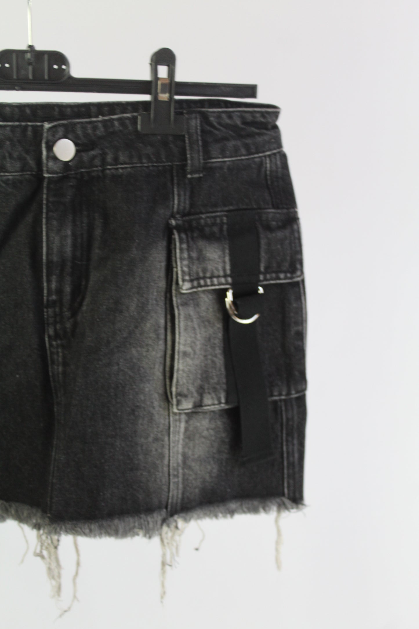 Current Mood Distressed Denim Black Mini Skirt Women's Size Medium