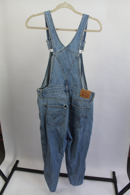 Women's Levi Denim Overalls Partially Distressed Size Medium