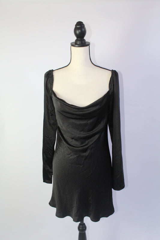 Princess Polly Satin Cowl Neck Dress - Size 10