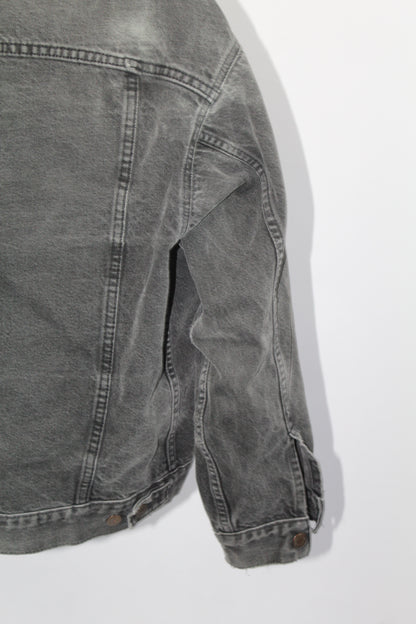 Women's Vintage Levi's Dark Grey Distressed Denim Jacket Size Medium