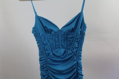 Zara Silk Blue Women's Mini Dress Size Small