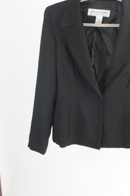 Women's Vintage Black Padded Blazer Rena Rowan Size 8
