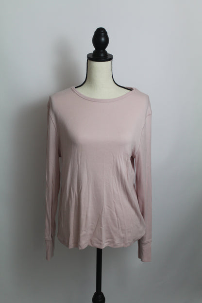 Women’s A New Day Mauve Pink Ribbed Long Sleeve Top – Size XXL