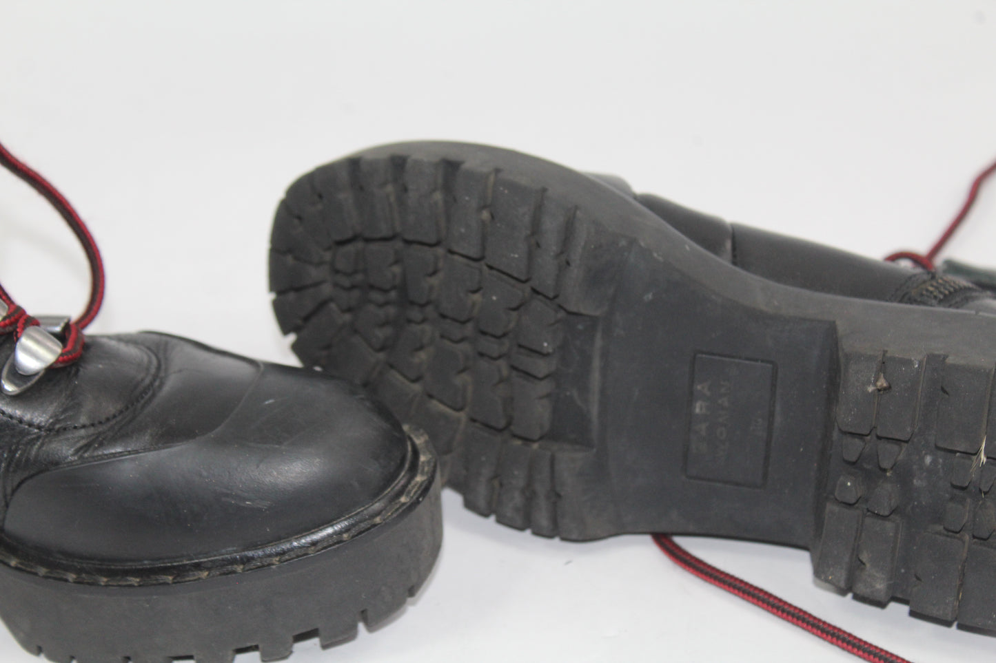 Women's Zara Black Combat Boots UK Size 36