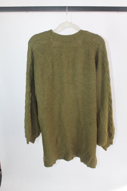 Women's Olive Green Long Sleeve Olive Cardigan Size Medium