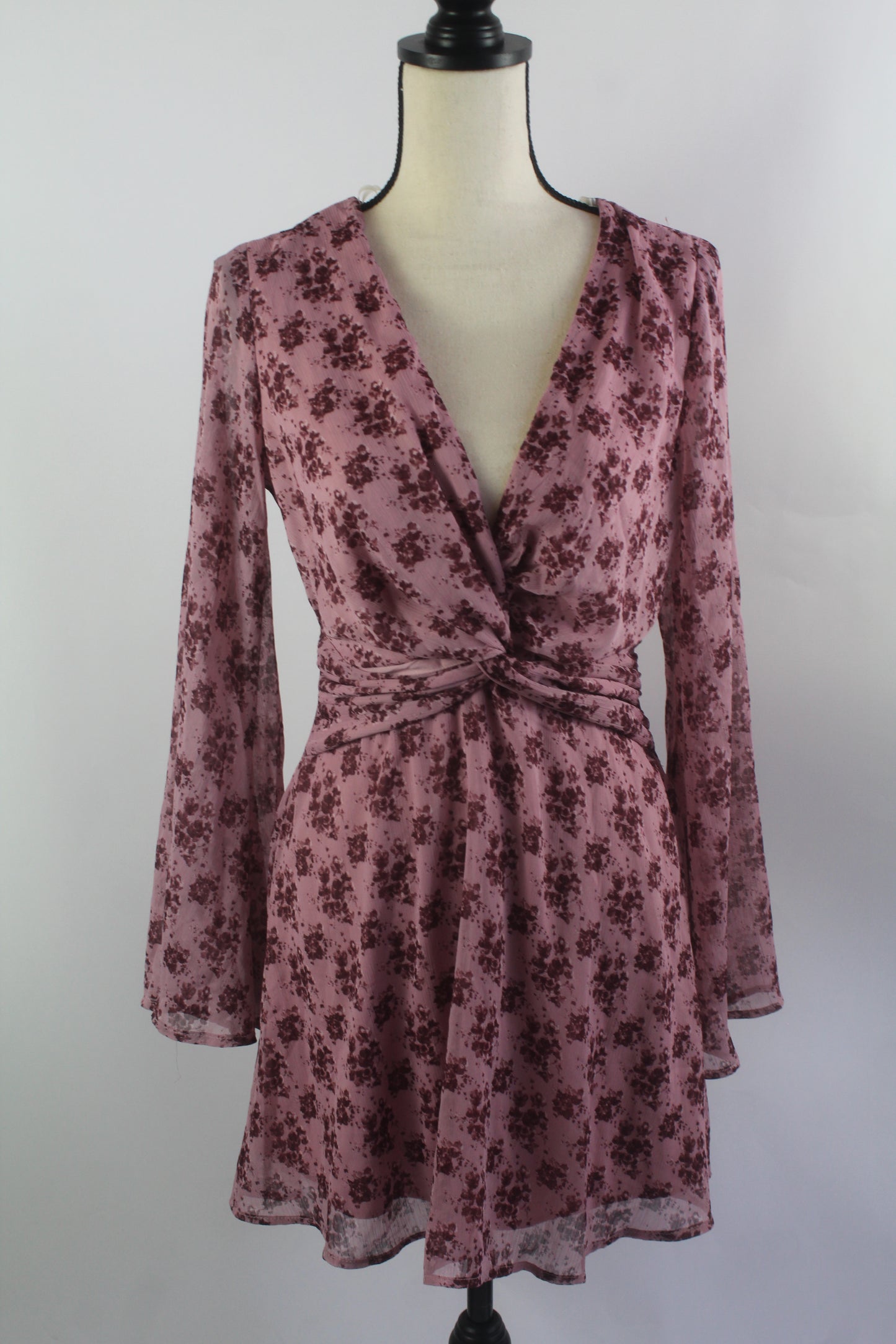 Women's Purple Floral Mini Dress Size Medium