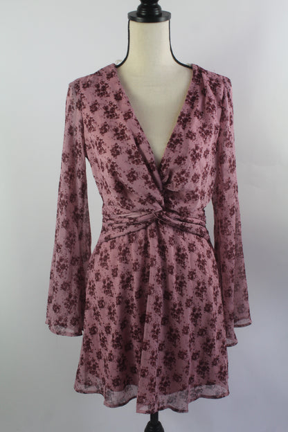 Women's Purple Floral Mini Dress Size Medium