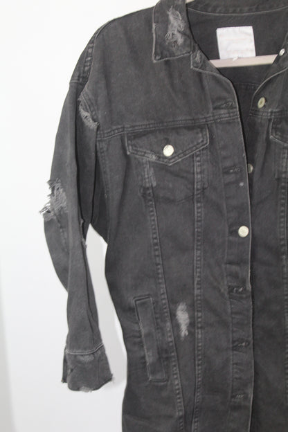 Women's Zara Trafaluc Denim Distressed Jacket Size Small