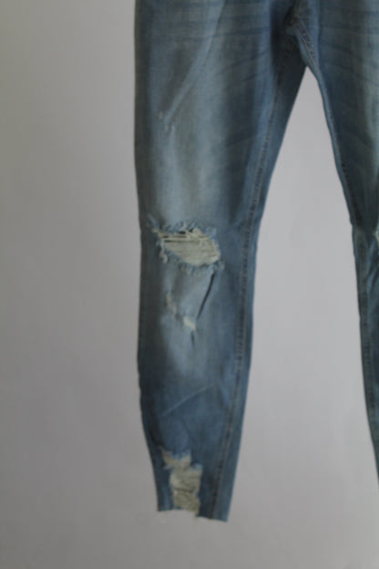 Bershka Distressed Light Wash Denim Women's Size 6