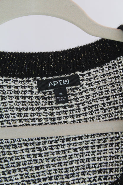 Apt 9 Black and White Cardigan Size Medium