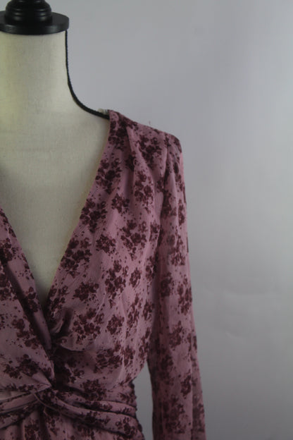 Women's Purple Floral Mini Dress Size Medium