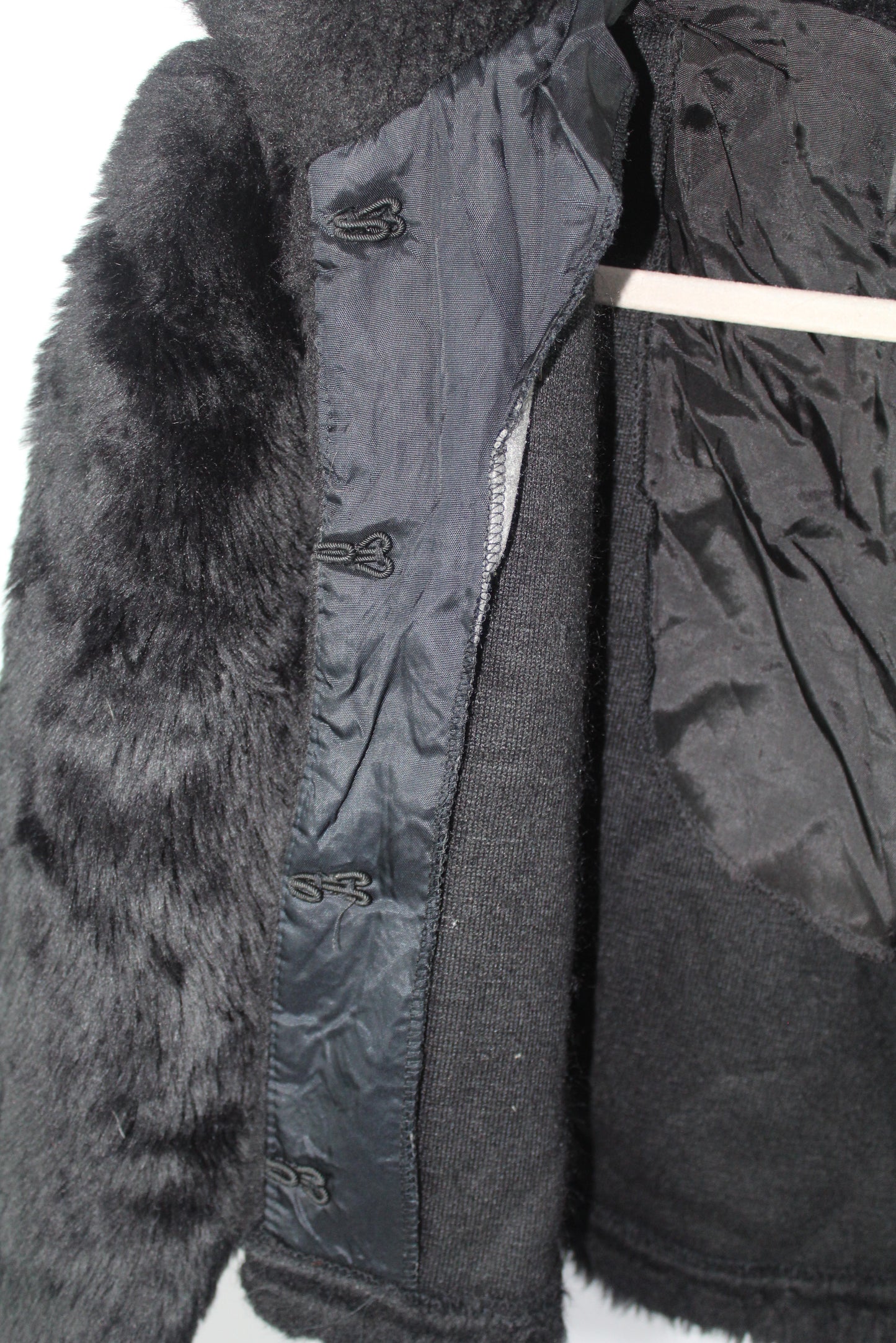 Women's Black Fur Sweater Size Large