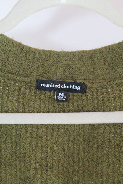 Women's Olive Green Long Sleeve Olive Cardigan Size Medium